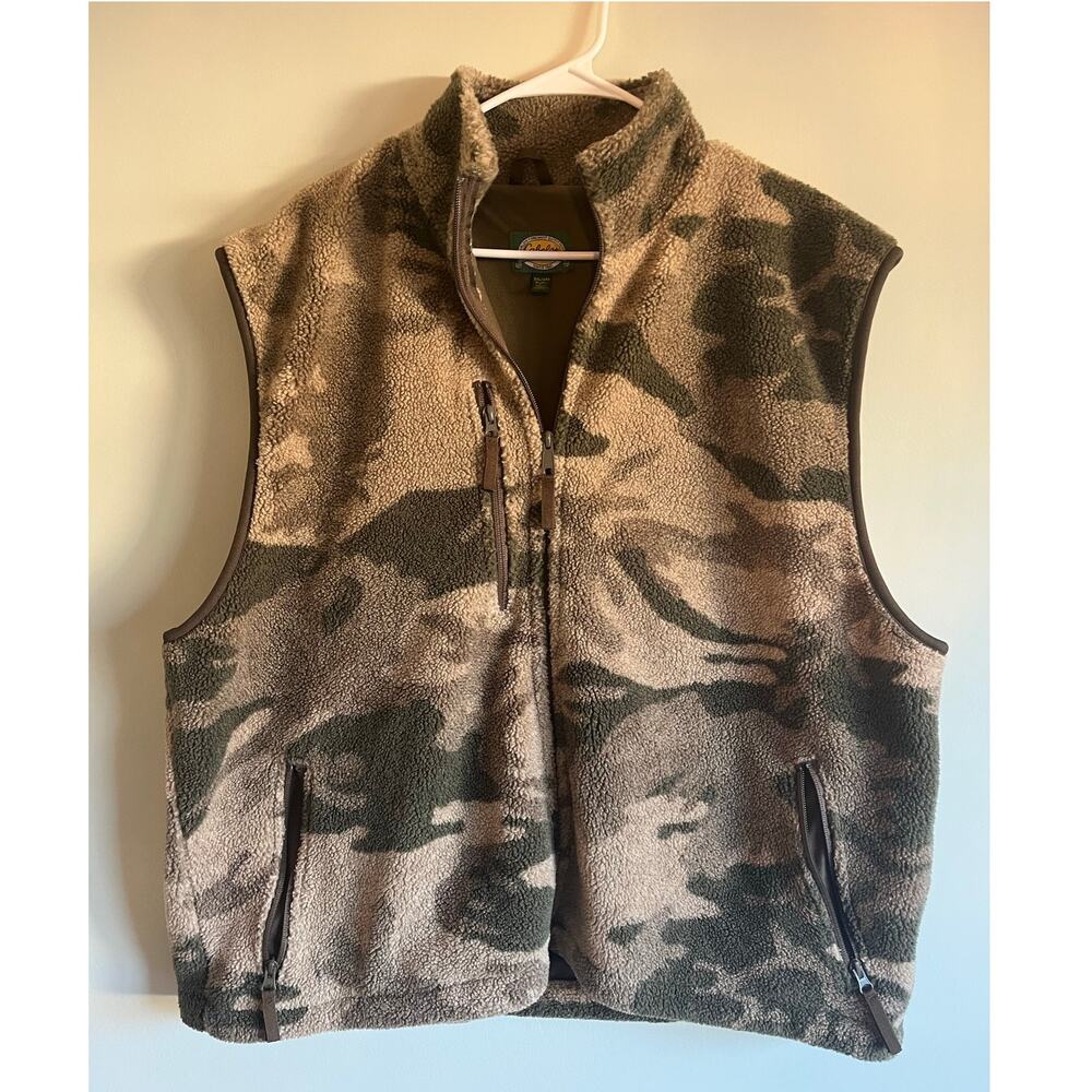 Cabela’s Men’s 2XL Camouflage Fleece Vest Hunting Outdoor Gear Excellent Cndtn